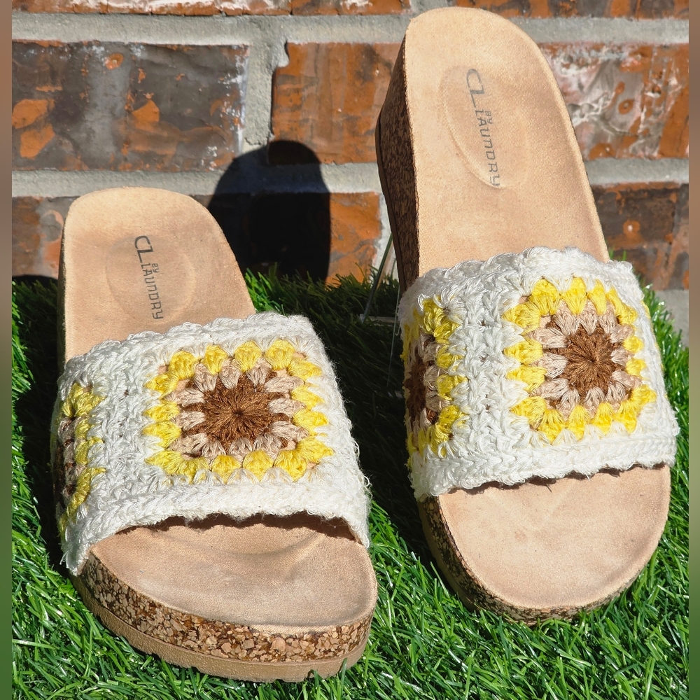 CL by Laundry Crochet Wedge Slides – Women’s Size 40/9US